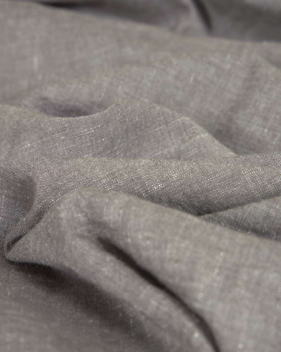 Parure Eglant drap,housse couette,taies oreiller coton bio GOTS et lin gris 150 x 190 cm