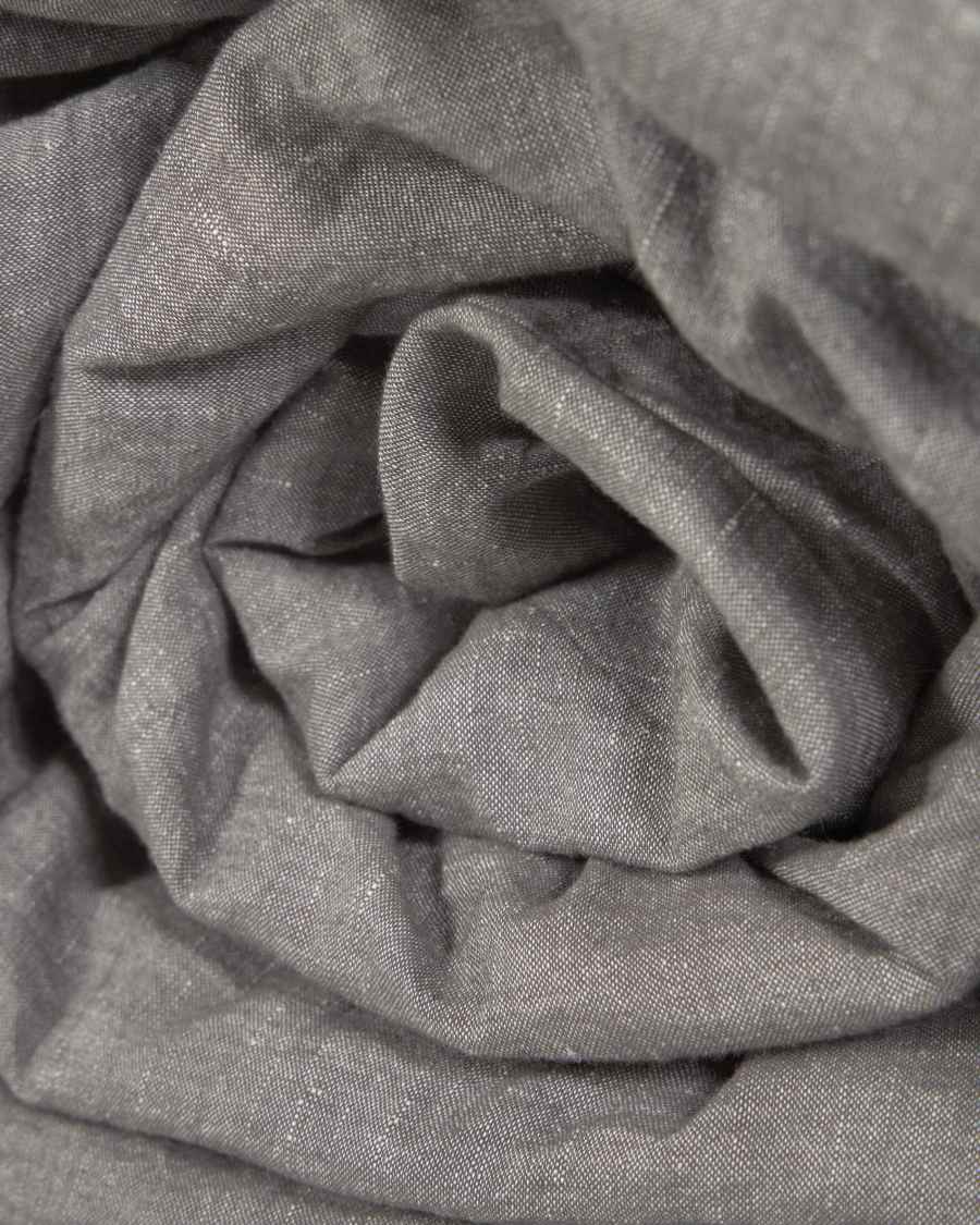 Parure Eglant drap,housse couette,taies oreiller coton bio GOTS et lin gris 150 x 190 cm