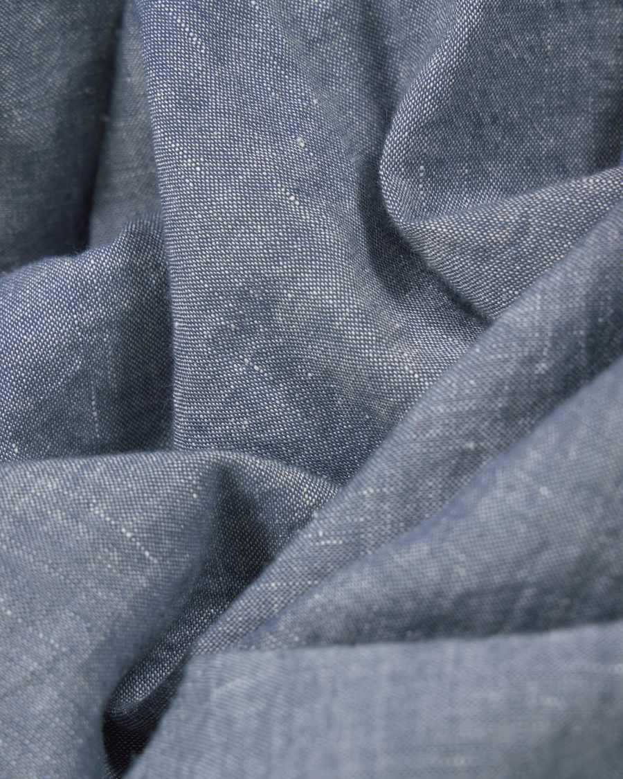 Set Eglant fodera piumone, lenzuola, fodera cuscino cotone GOTS e lino azzurro 150x190 cm