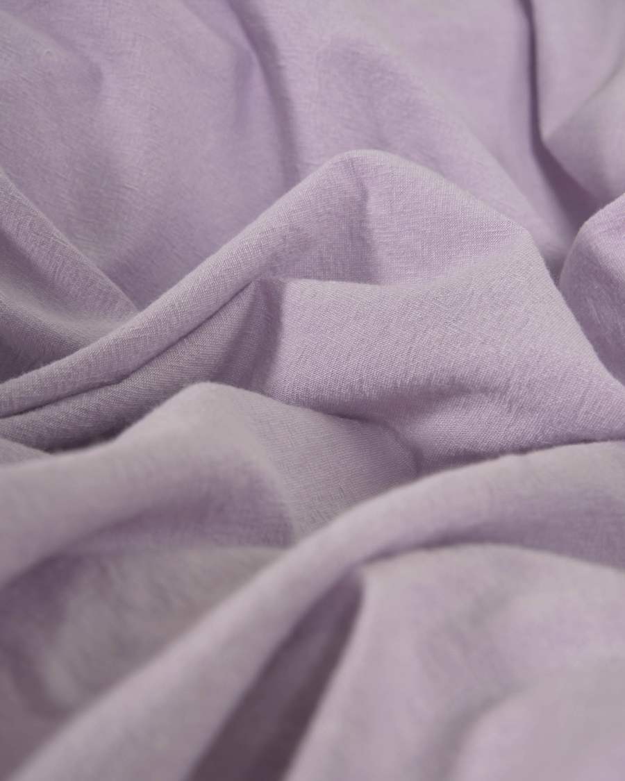 Set dekbedovertrek, hoeslaken en kussensloop Dileta in 100% mauve katoen GOTS 150 x 190 cm