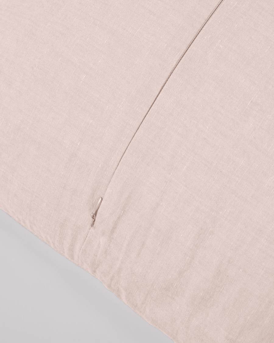 Funda coixí Eirenne de cotó i lli rosa 45 x 45 cm