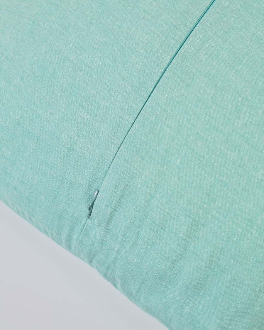 Eirenne Kissenbezug aus Baumwolle und Leinen türkiser 45 x 45 cm