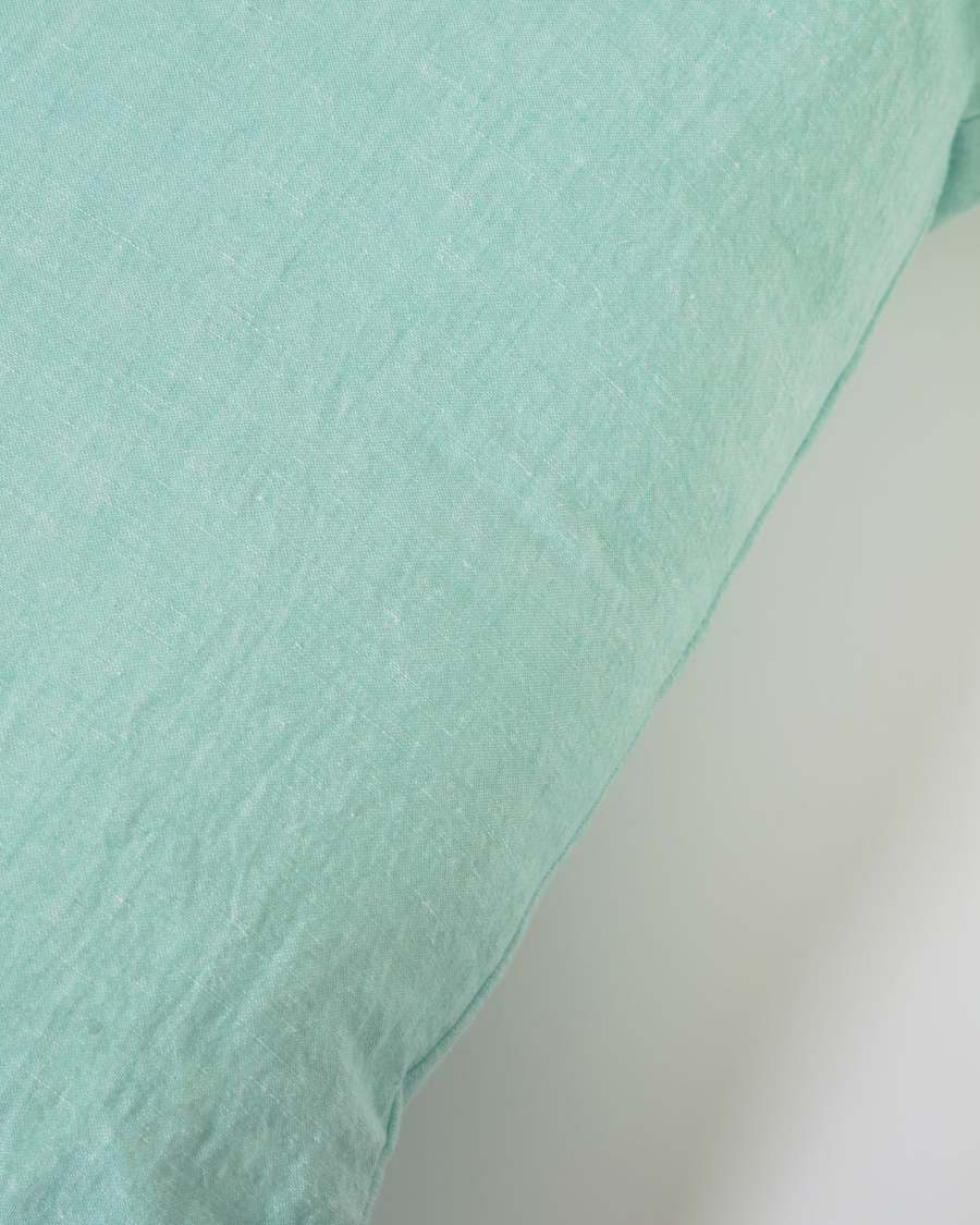Eirenne Kissenbezug aus Baumwolle und Leinen türkiser 45 x 45 cm