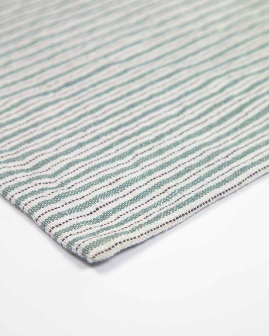 Two Gaia individual sets in green cotton and linen 35 x 50 cm