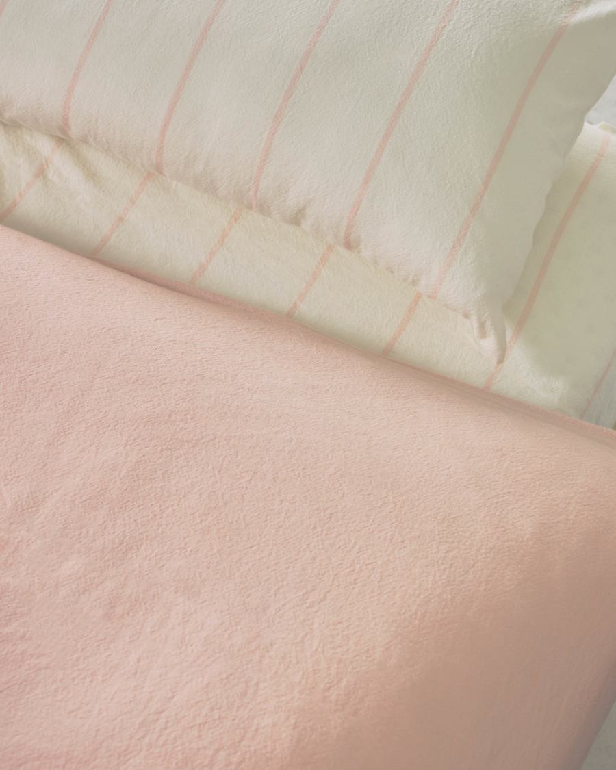 Set Gaitana fodera piumone, lenzuola e fodera cuscino 100% cotone GOTS rosa 60 x 120 cm
