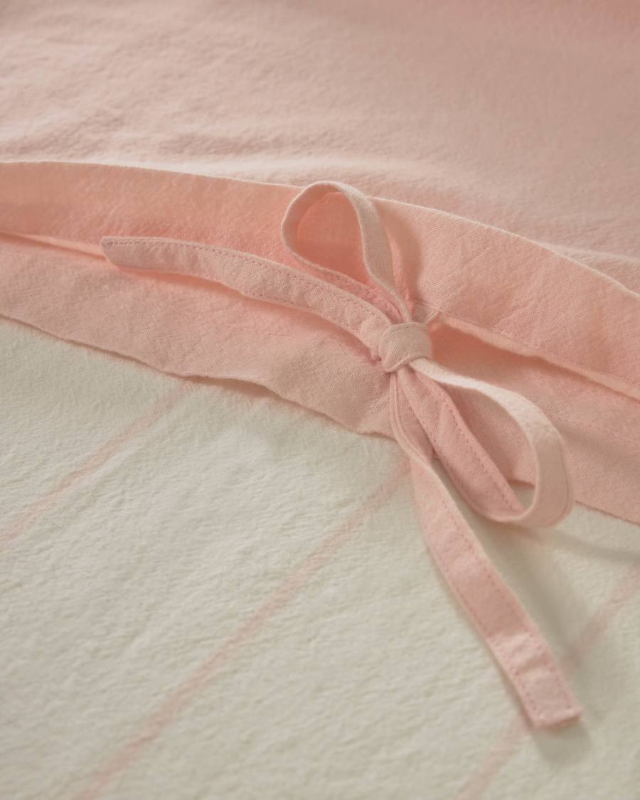 Set Gaitana fodera piumone, lenzuola e fodera cuscino 100% cotone GOTS rosa 60 x 120 cm