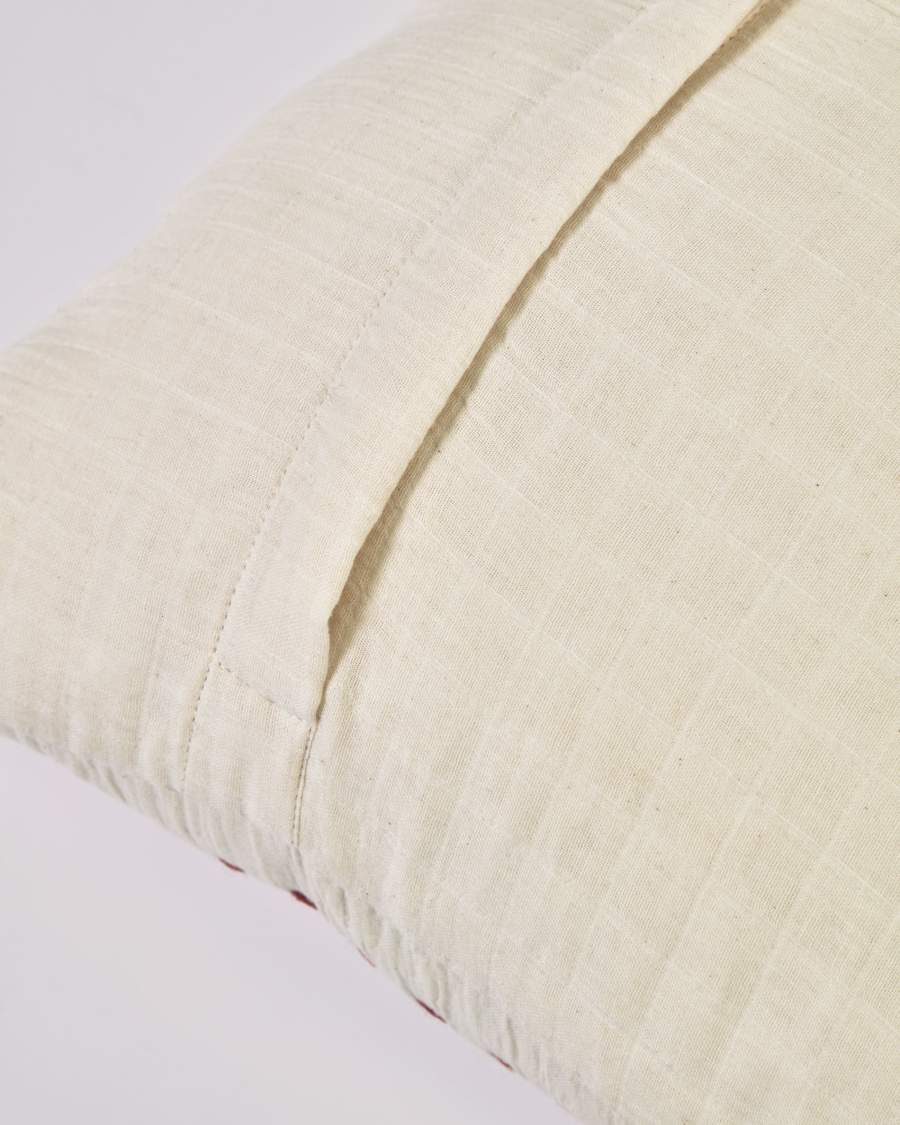 Avidal 100% cotton cushion cover in white with terracotta stripes 45 x 45 cm