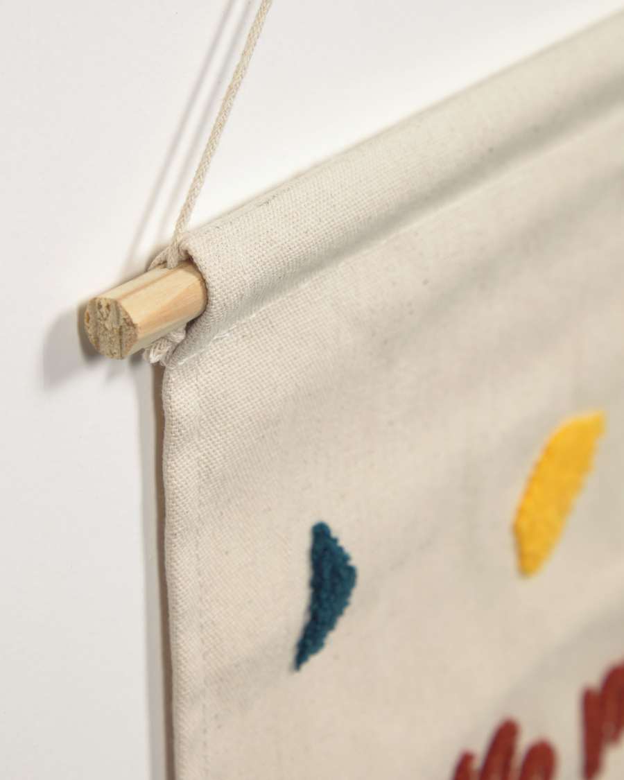 Nerta 100% cotton little man cave wall tapestry, multi-coloured 35 x 45 cm