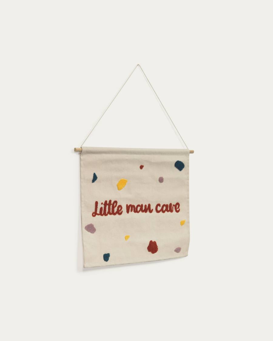 Nerta 100% cotton little man cave wall tapestry, multi-coloured 35 x 45 cm