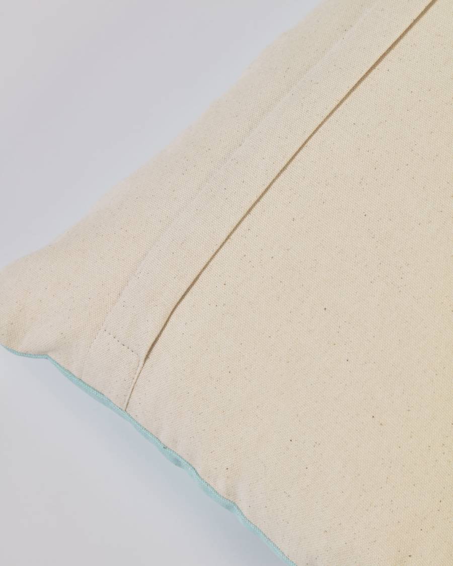 Κάλυμμα μαξιλαριού Llaru με πολύχρωμα σπίτια, 100% βαμβάκι, μπλε, 30 x 50 εκ