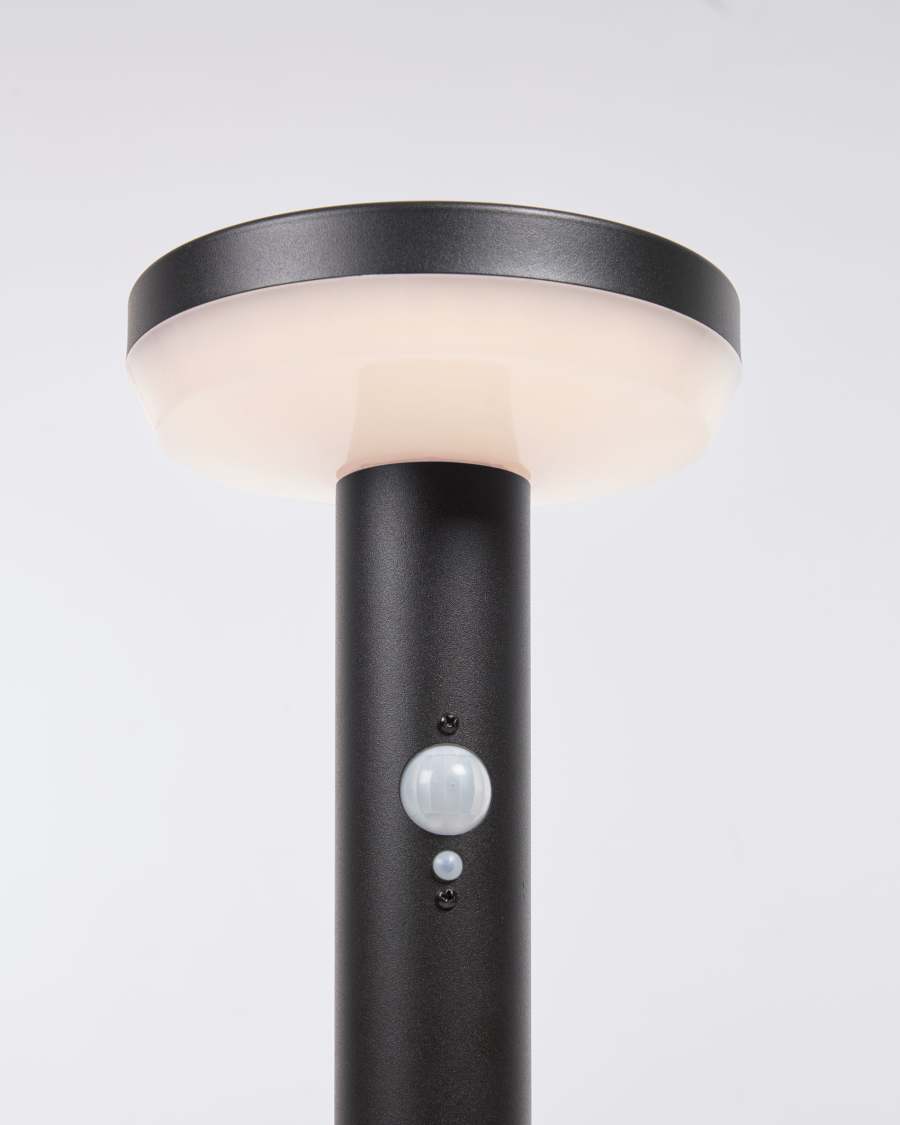 Alima solar powered beacon light in stainless steel with black finish 50 cm