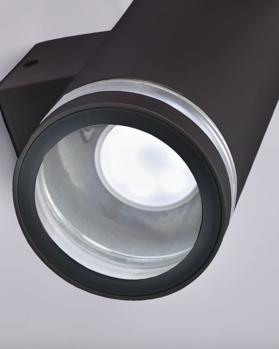 Aplique de exterior grande Beyda de aluminio pintado con acabado negro