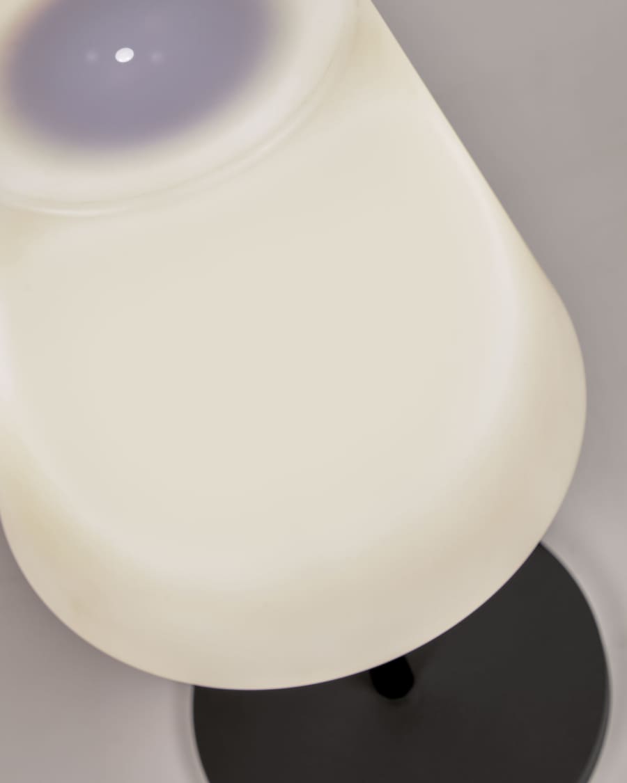 Lampada da tavolo da esterno Amaray in acciaio con finitura nera