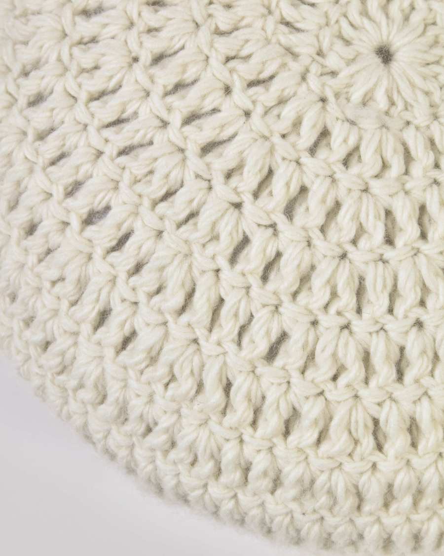 Magnolia round 100% wool cushion in white Ø 45 cm