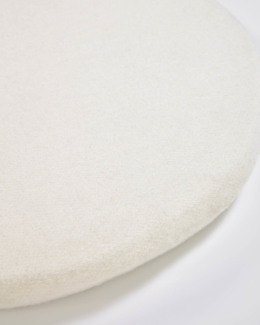 Biasina round 100% wool chair cushion in white Ø 35 cm