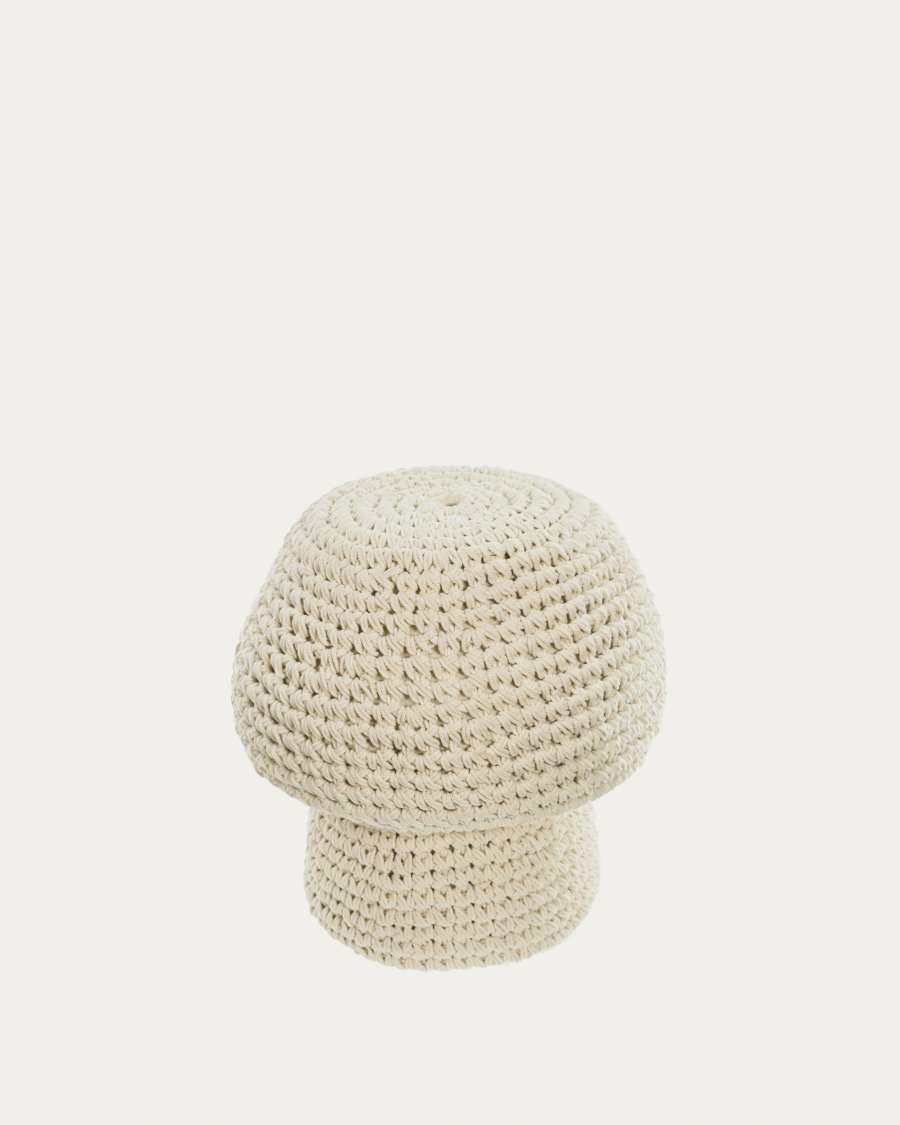 Pouf Enrica en forme de champignon blanc Ø 30 cm