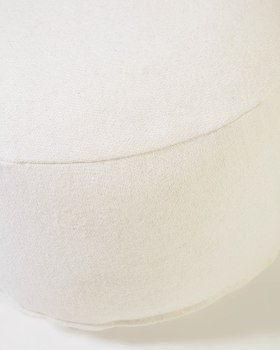 Flaminia round pouffe in white Ø 45 cm