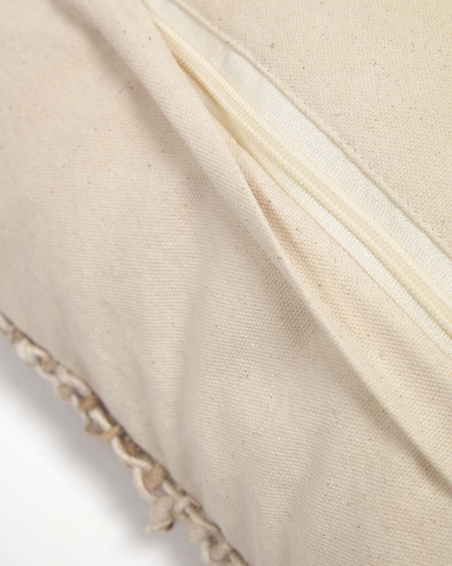 Daila jute cushion cover with natural and beige stripes 45 x 45 cm