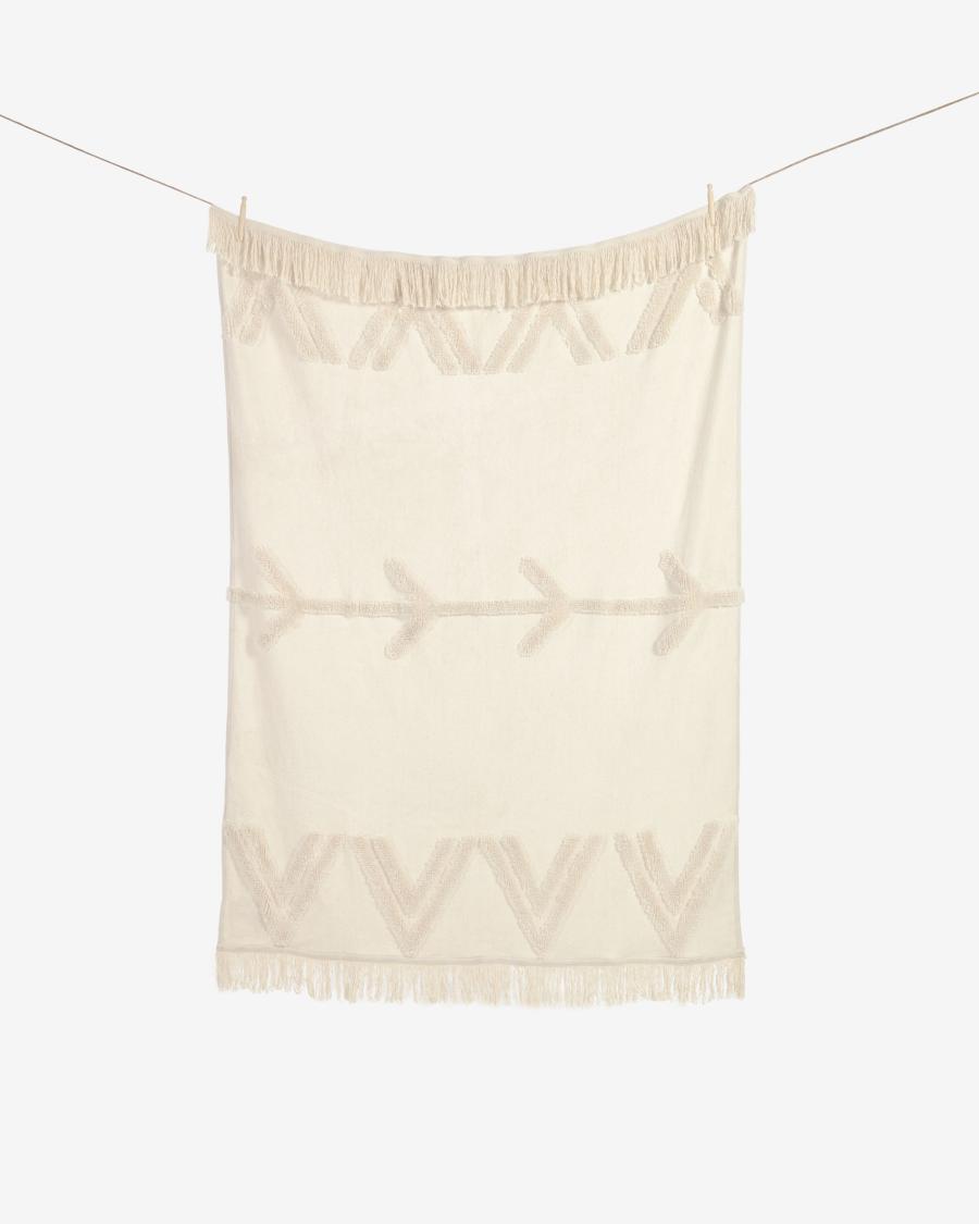 Nila white knitted blanket 130 x 170 cm
