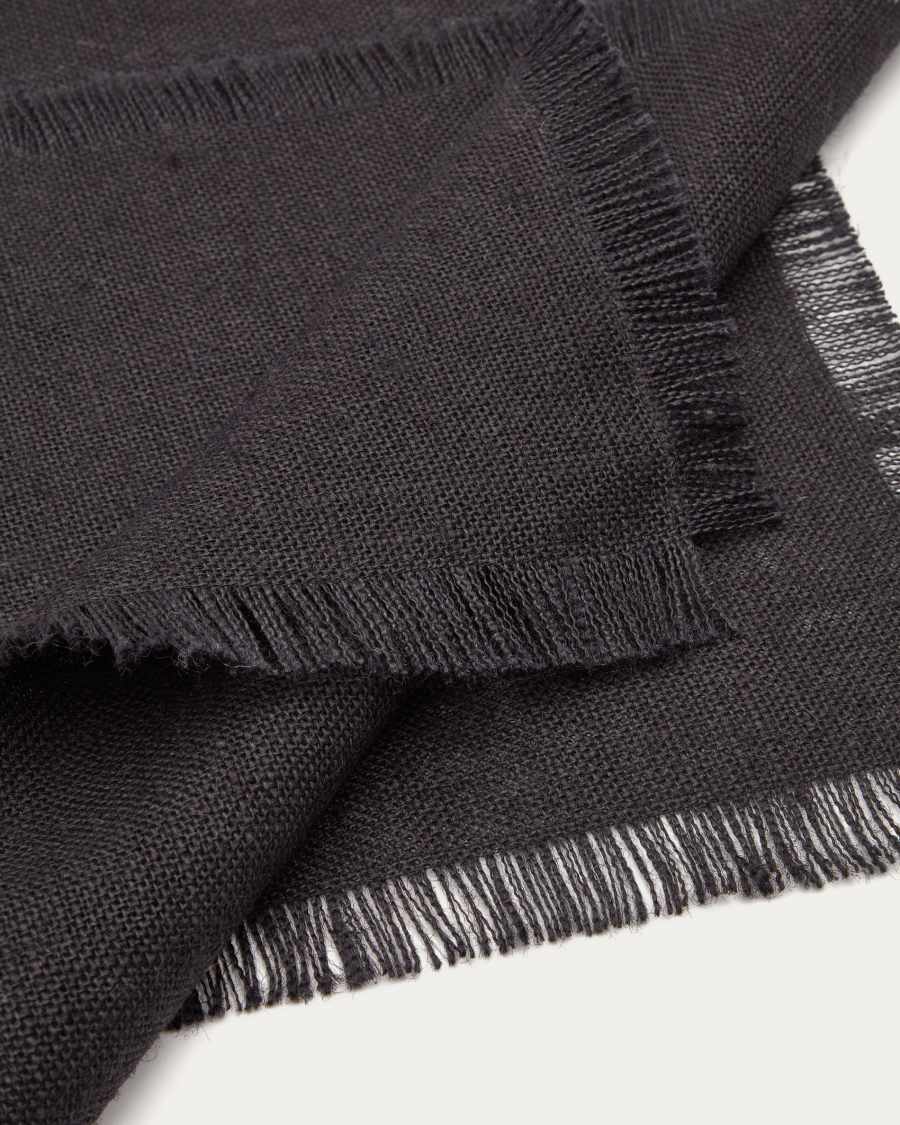 Trisol set of 2 100% black jute placemats, 35 x 50 cm