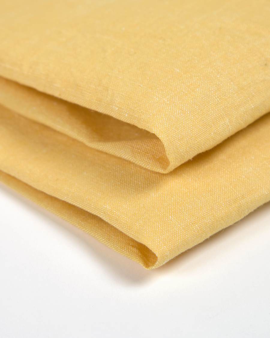 Eyen set of two yellow cotton and linen napkins