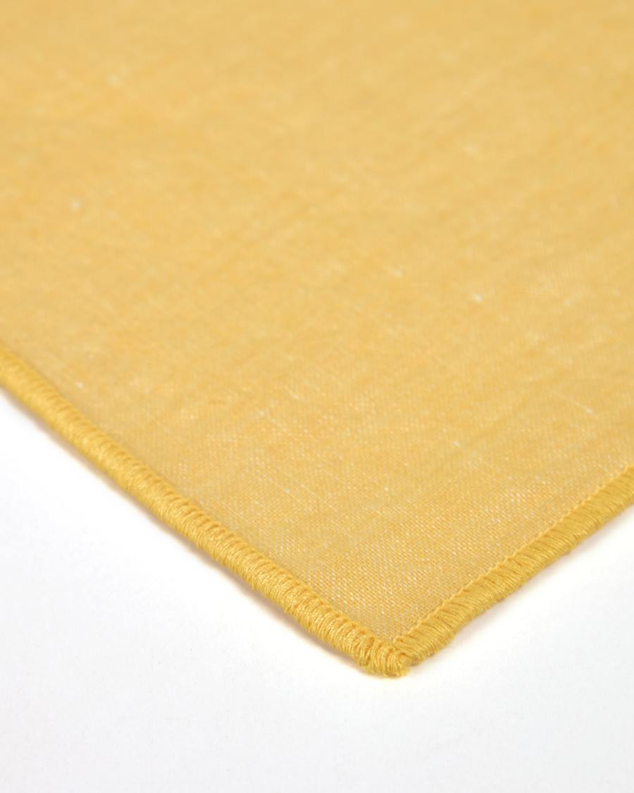 Eyen set of two yellow cotton and linen napkins