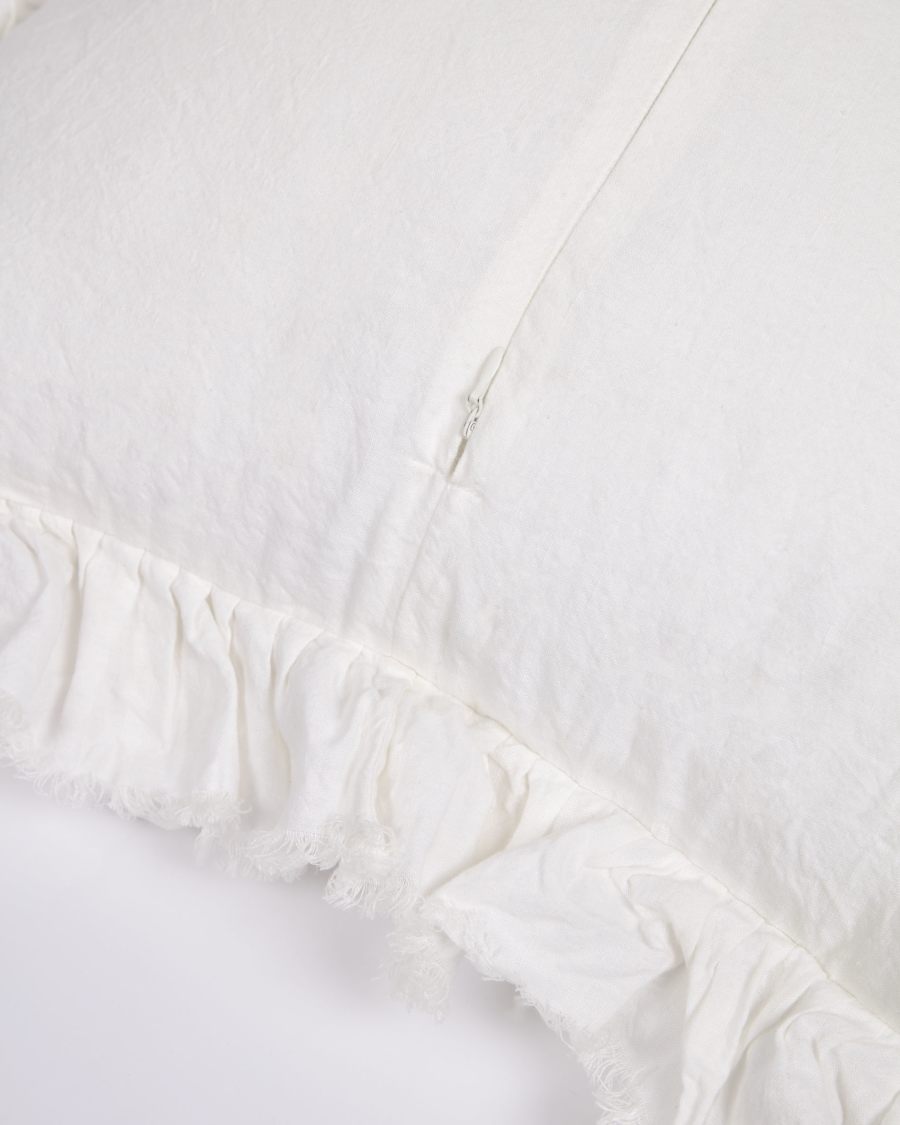 Nacha aus Baumwolle und Leinen weiß45 x 45 cm