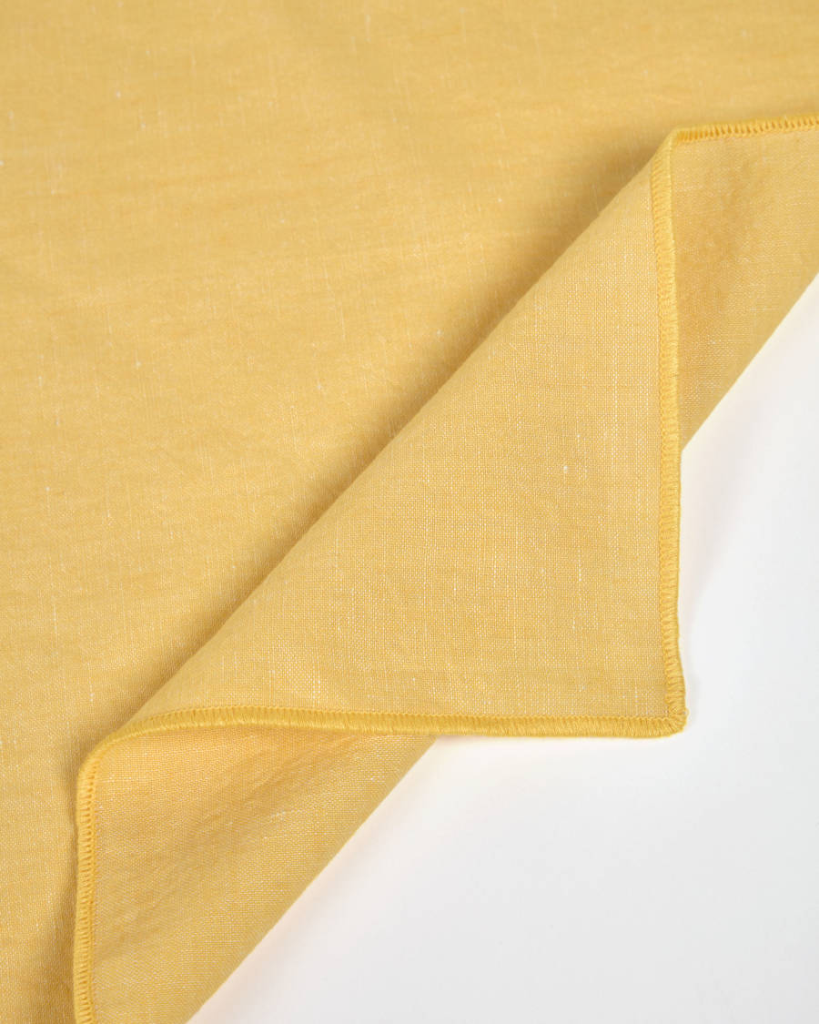 Eyen set of two yellow cotton and linen napkins