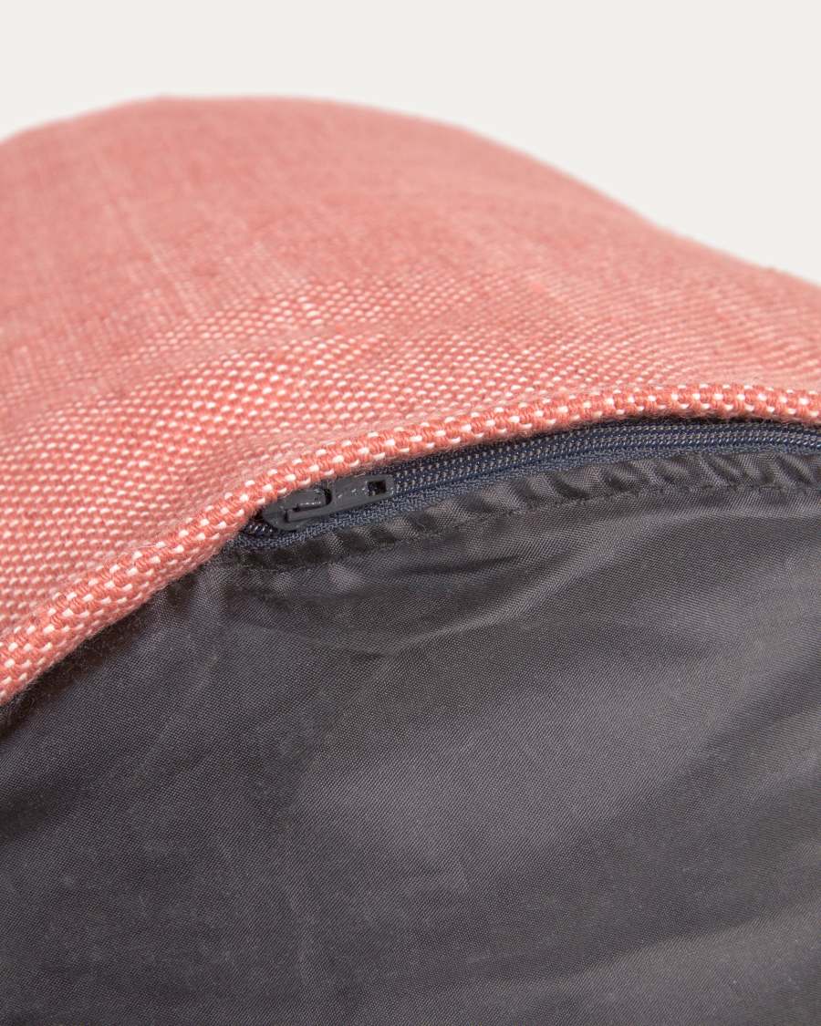 Isaura round 100% PET pouffe in terracotta Ø 40 cm