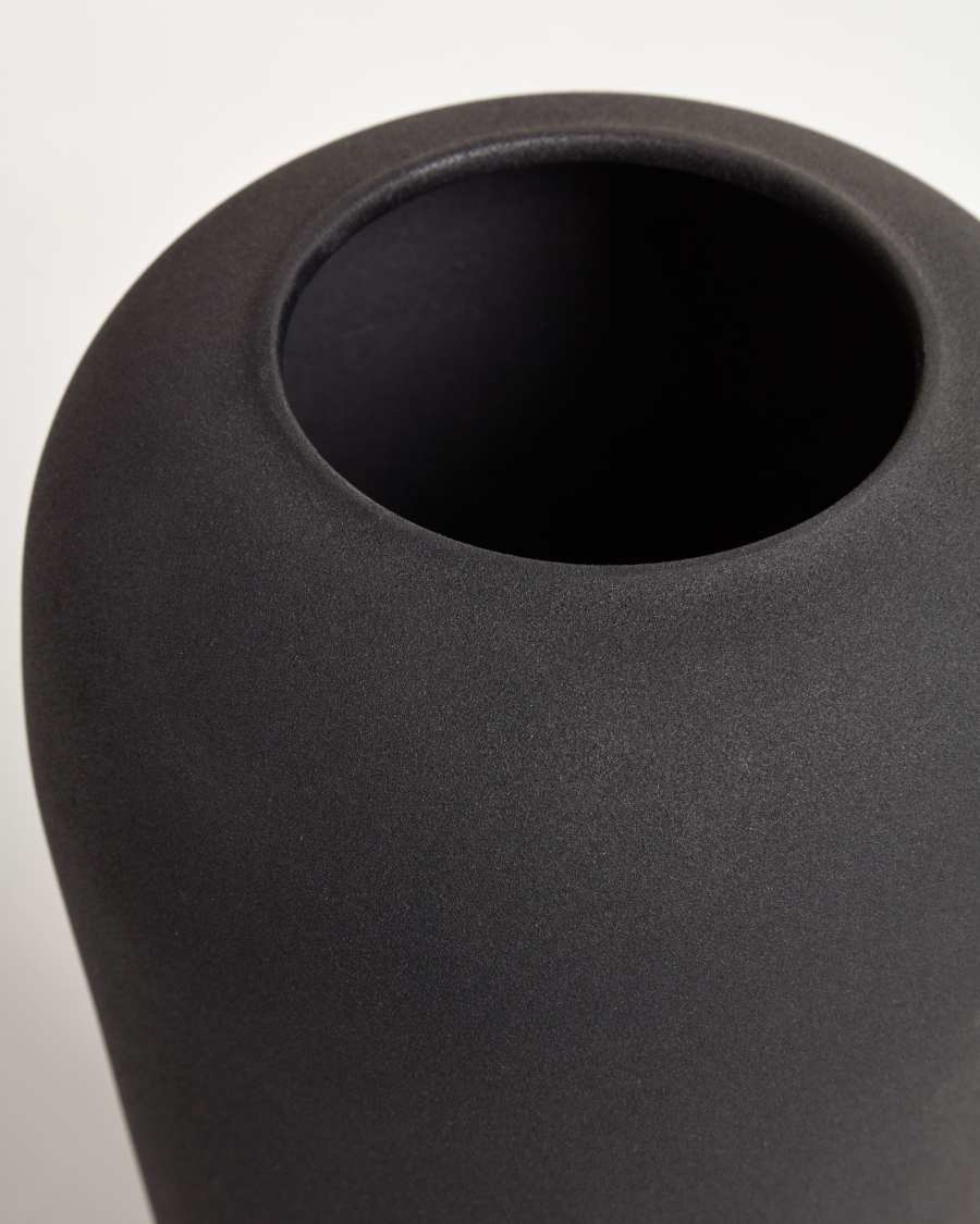 Vase grand format Walter en métal noir 48 cm