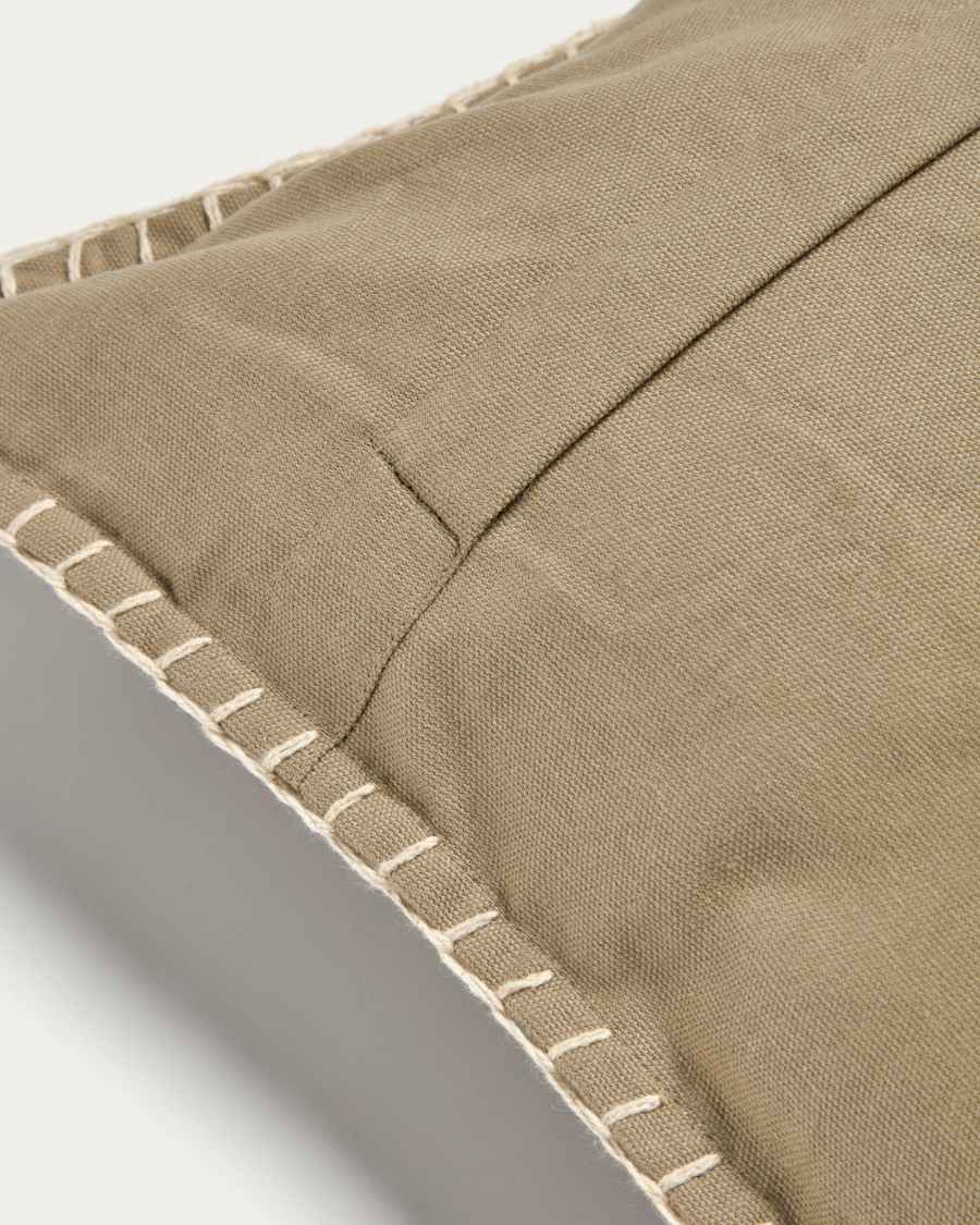 Angelica 100% velvet cotton cushion cover in dark green, 45 x 45 cm