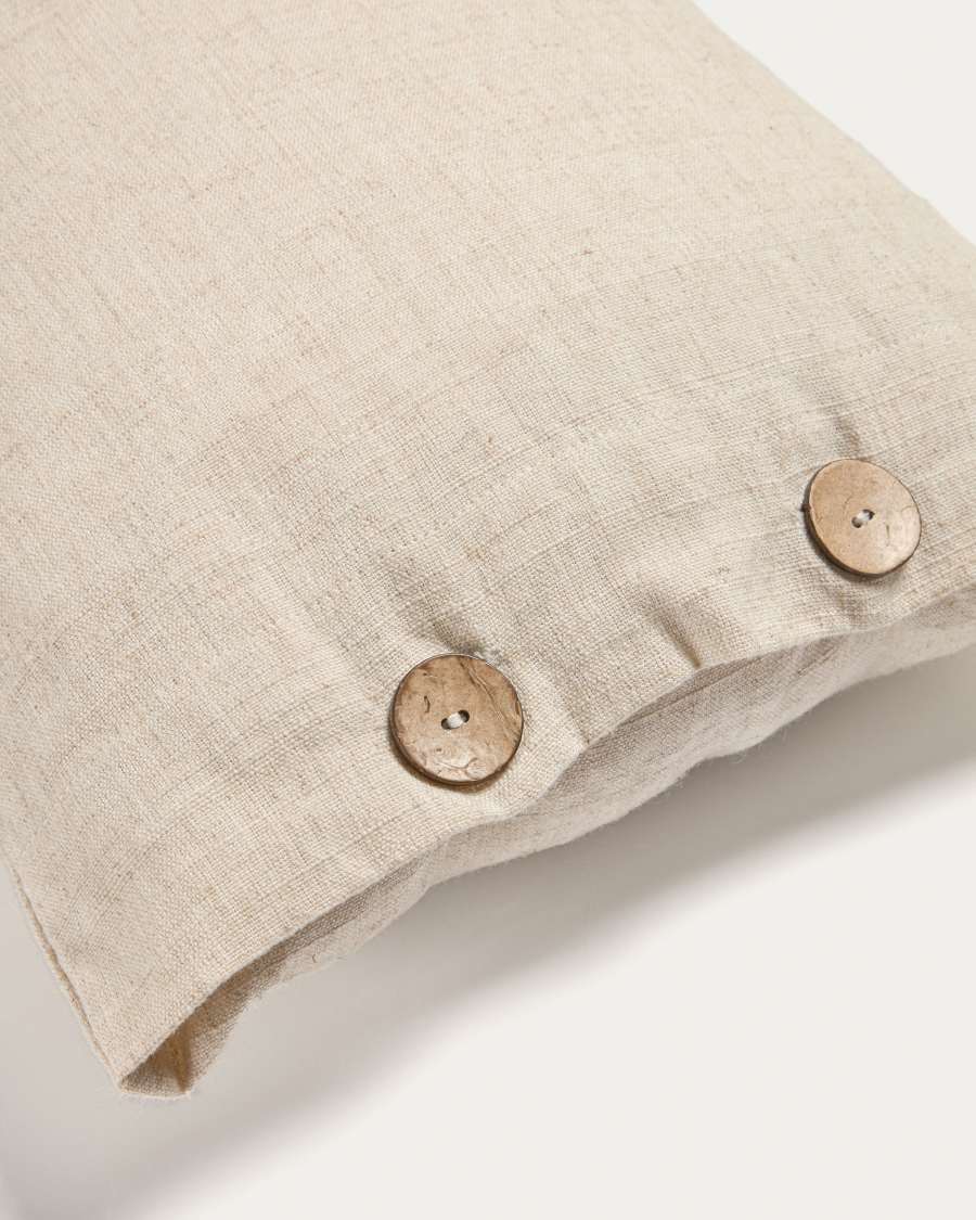 Ellmina 100% linen cushion cover in white, 30 x 50 cm