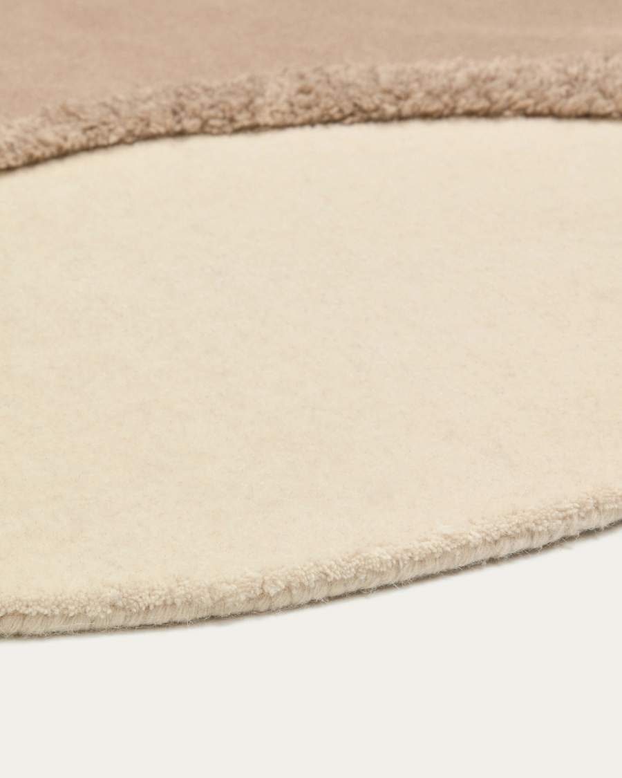Tapis rond Daianna en laine marron et beige Ø 120 cm