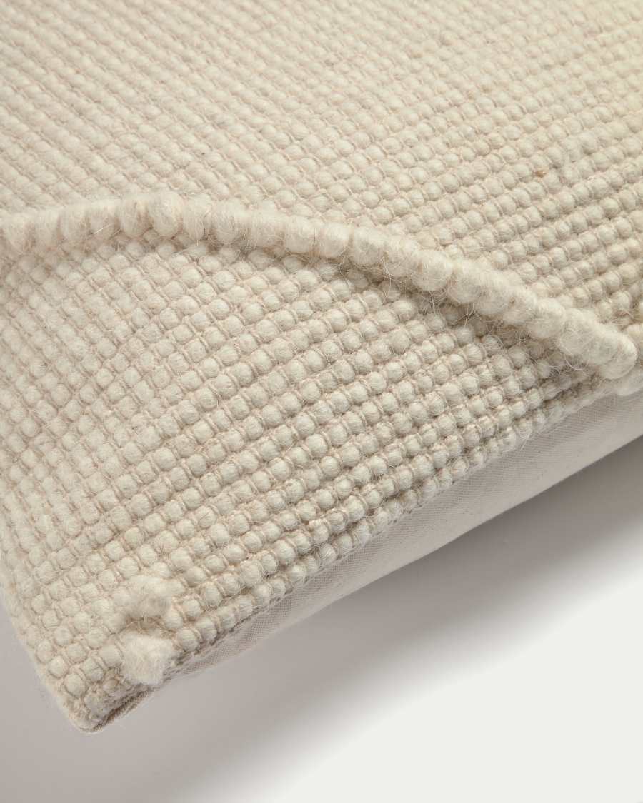 Vianney cushion cover, 100% beige cotton, 45 x 45 cm