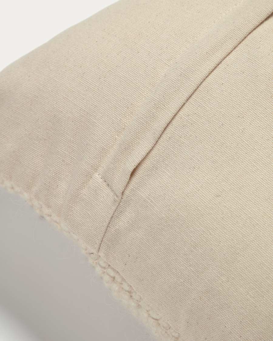 Vianney cushion cover, 100% beige cotton, 45 x 45 cm