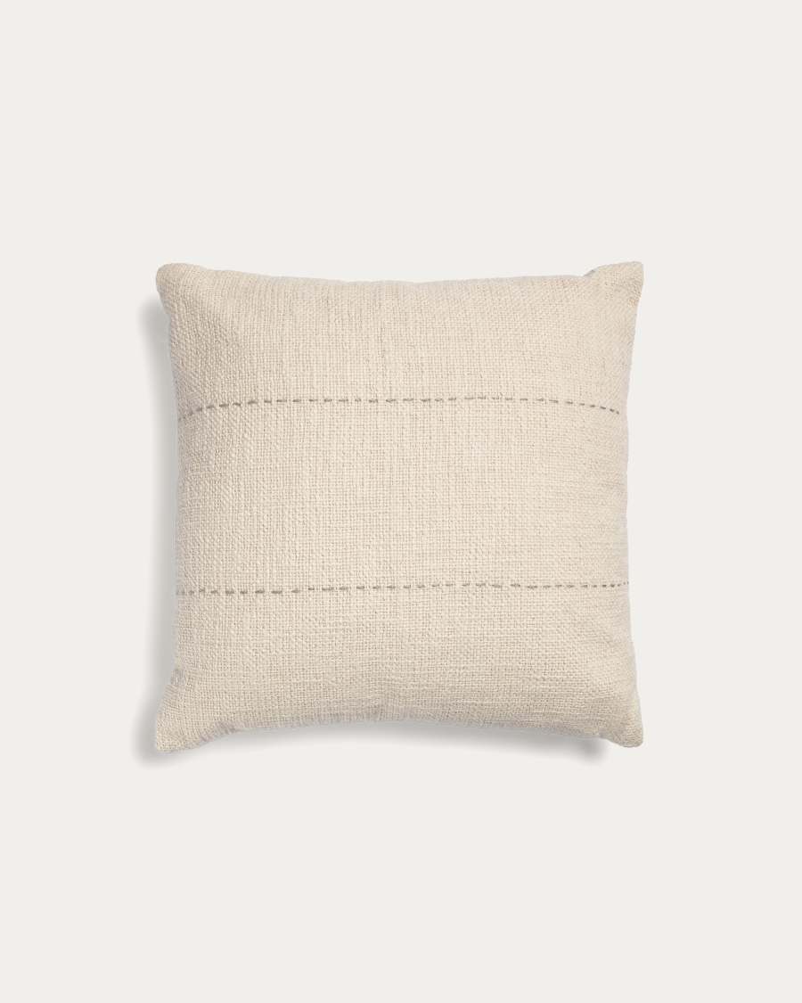 Housse de coussin Veiga 100% coton beige 45 x 45 cm