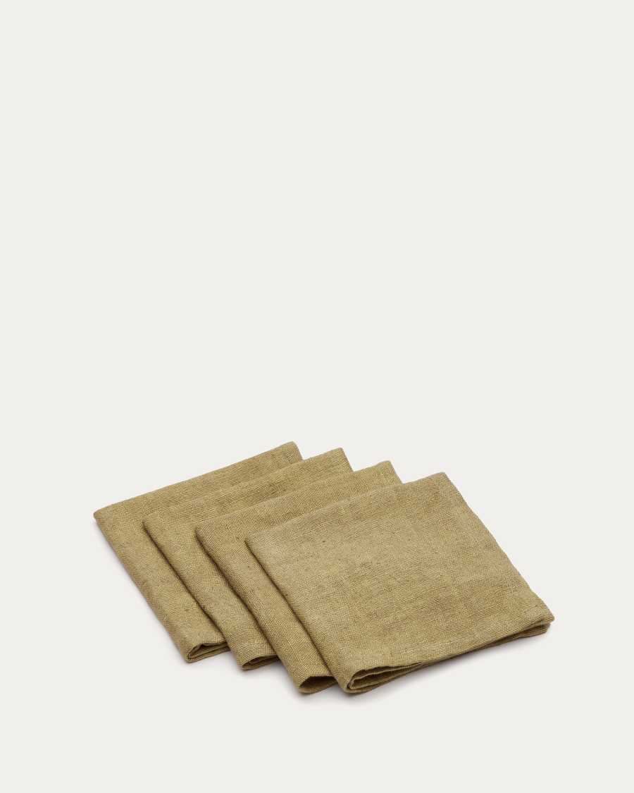 Ubalda set of 4 green cotton serviettes