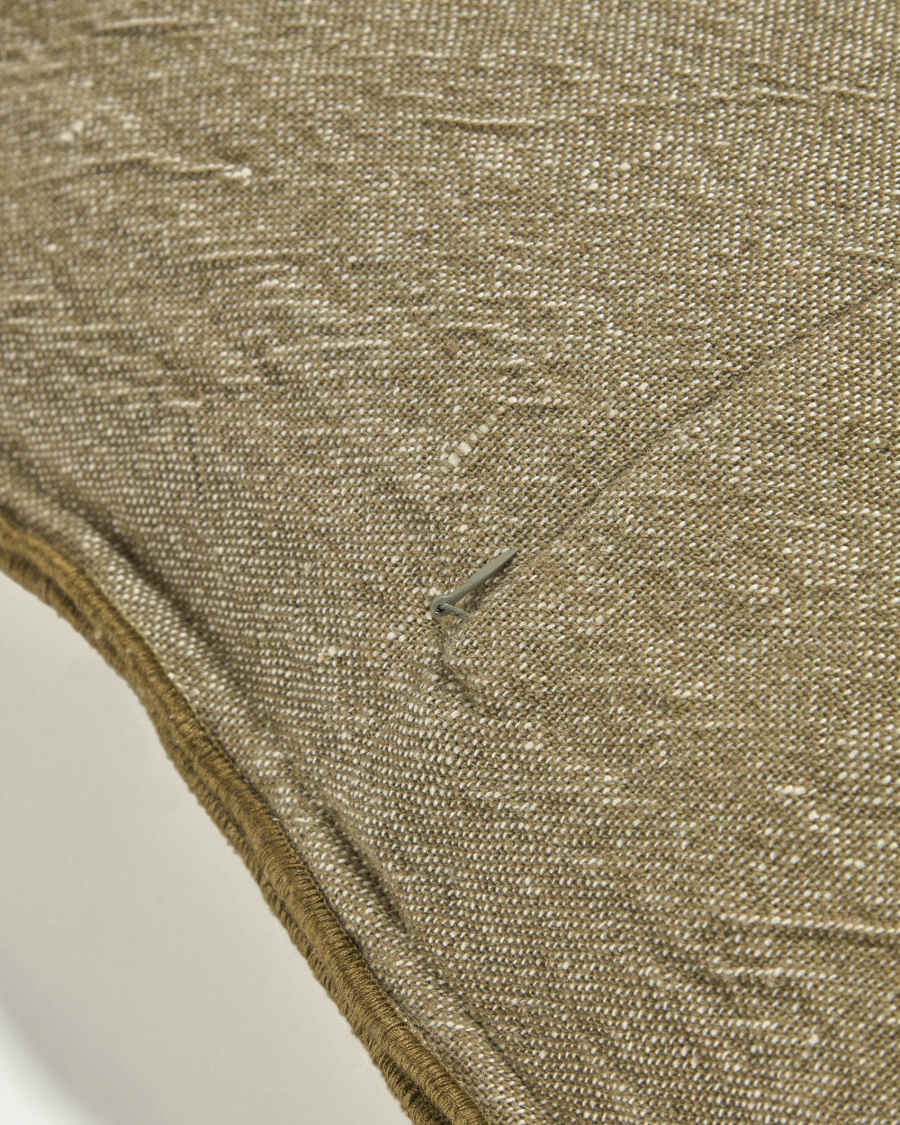 Queta cushion cover in green linen and cotton, 45 x 45 cm