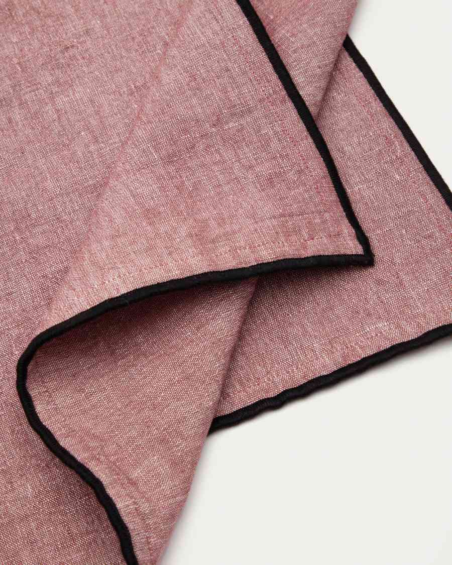 Lot de 2 sets de table Mirna en lin et coton bordeaux