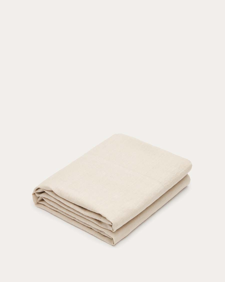 Tischdecke Marylin aus Leinen und Baumwolle beige 150 x 250 cm