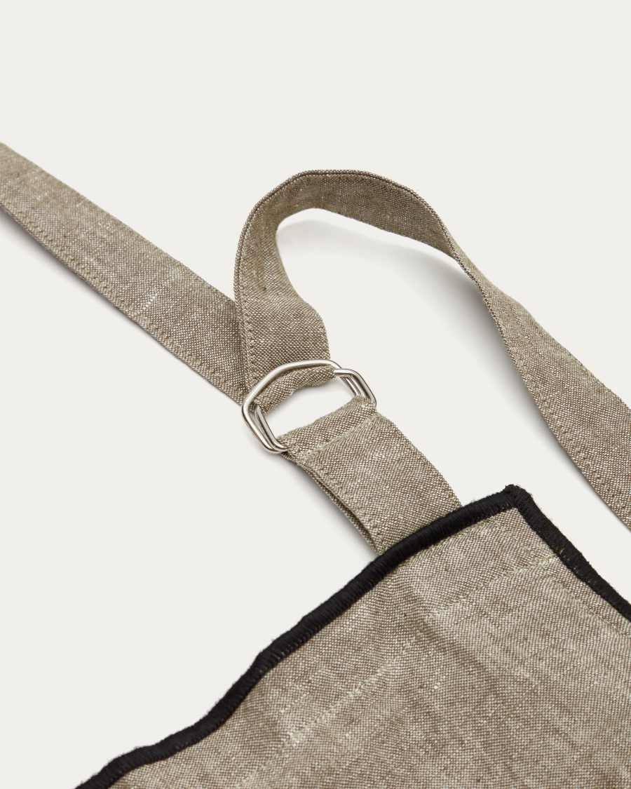 Mirna Schürze aus Leinen und Baumwolle grün