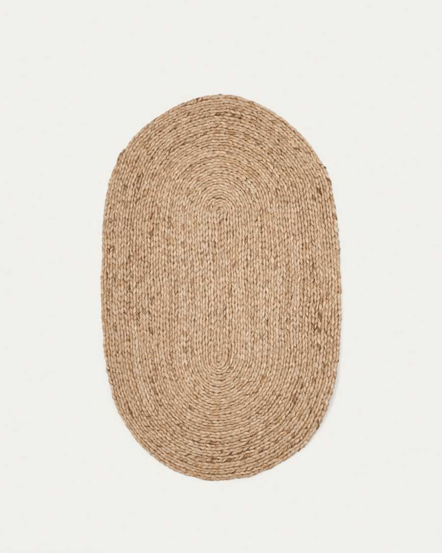 Doraldina oval rug made from 100% jute, Ø 50 x 80 cm