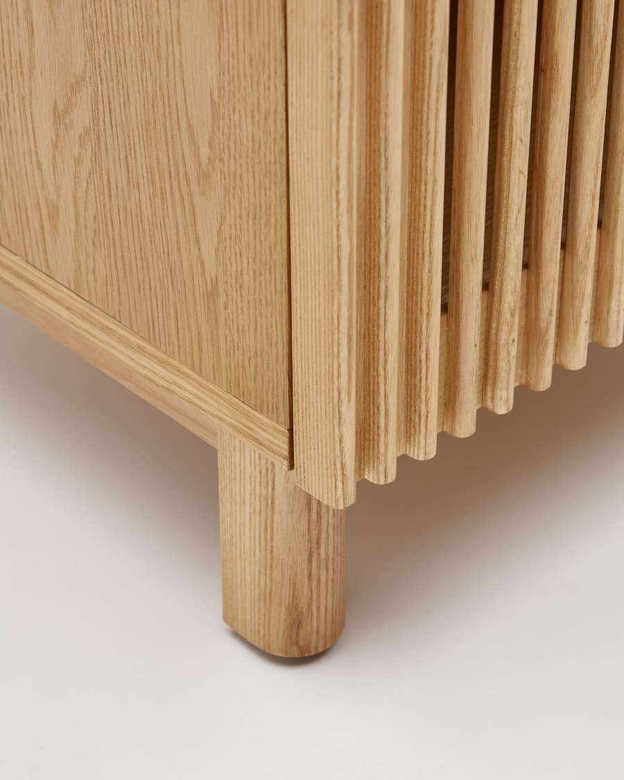 Beyla solid oak wood beside table with oak veneer, 53 x 62 cm FSC 100%