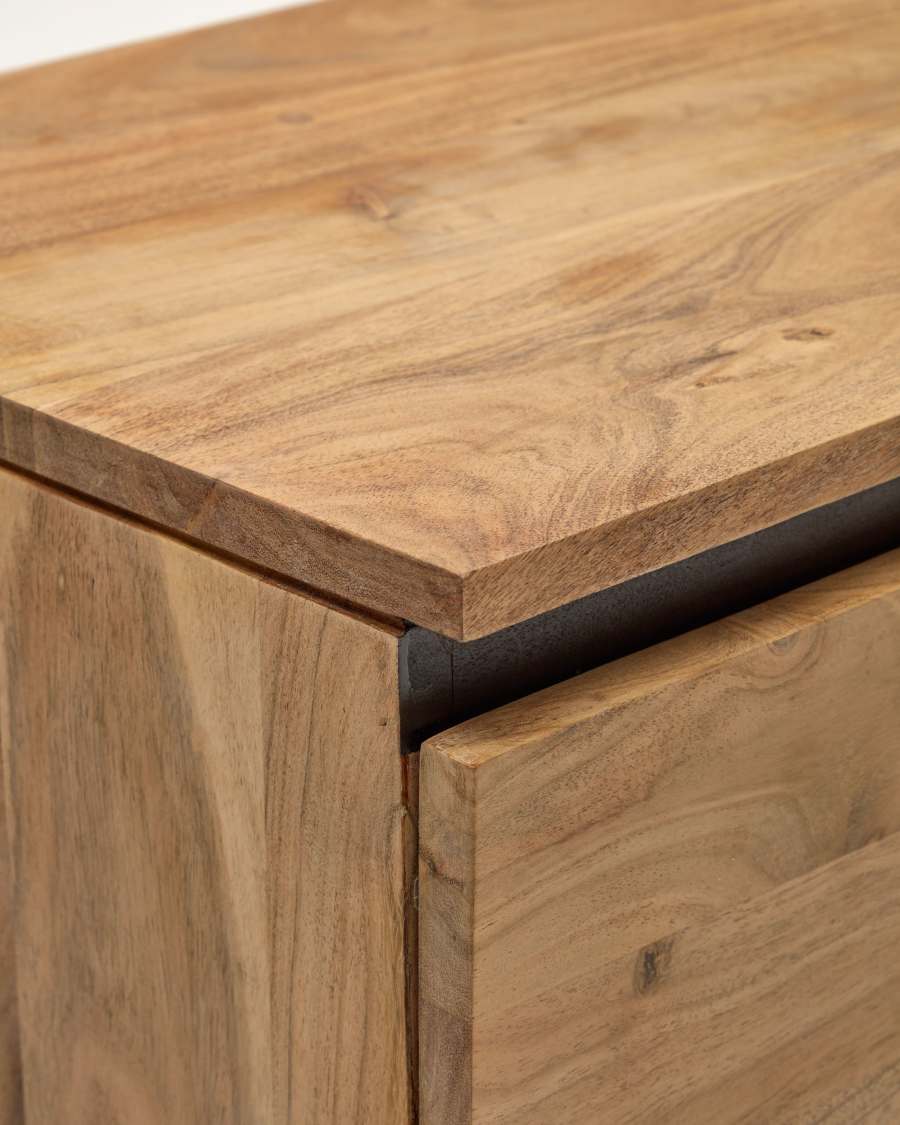 Meuble TV Uxue 3 portes en bois d'acacia finition naturelle 150 x 58 cm