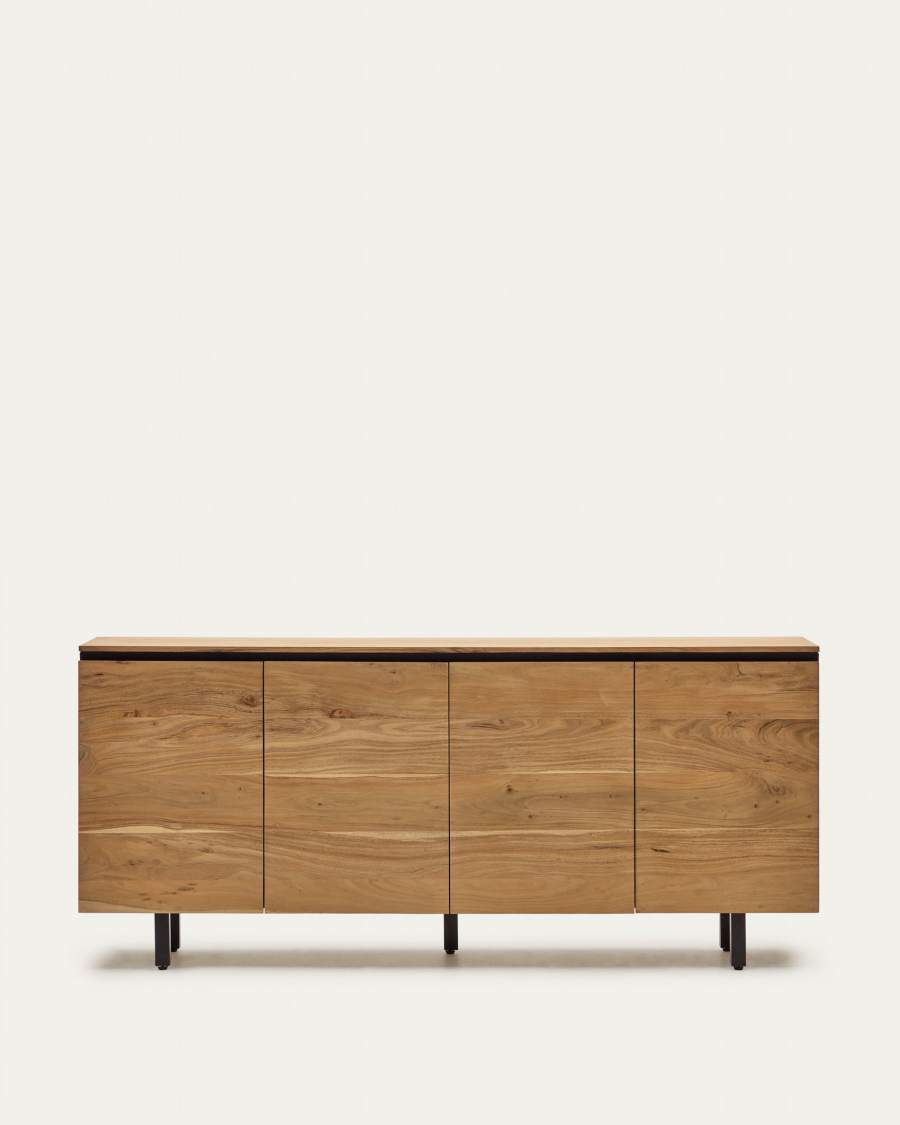 Uxue solid acacia wood 4 door sideboard in a natural finish, 200 x 88 cm