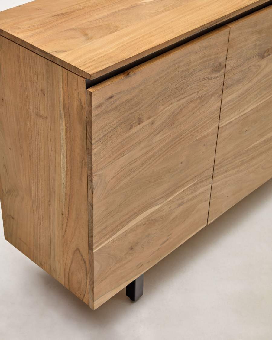 Uxue solid acacia wood 4 door sideboard in a natural finish, 200 x 88 cm