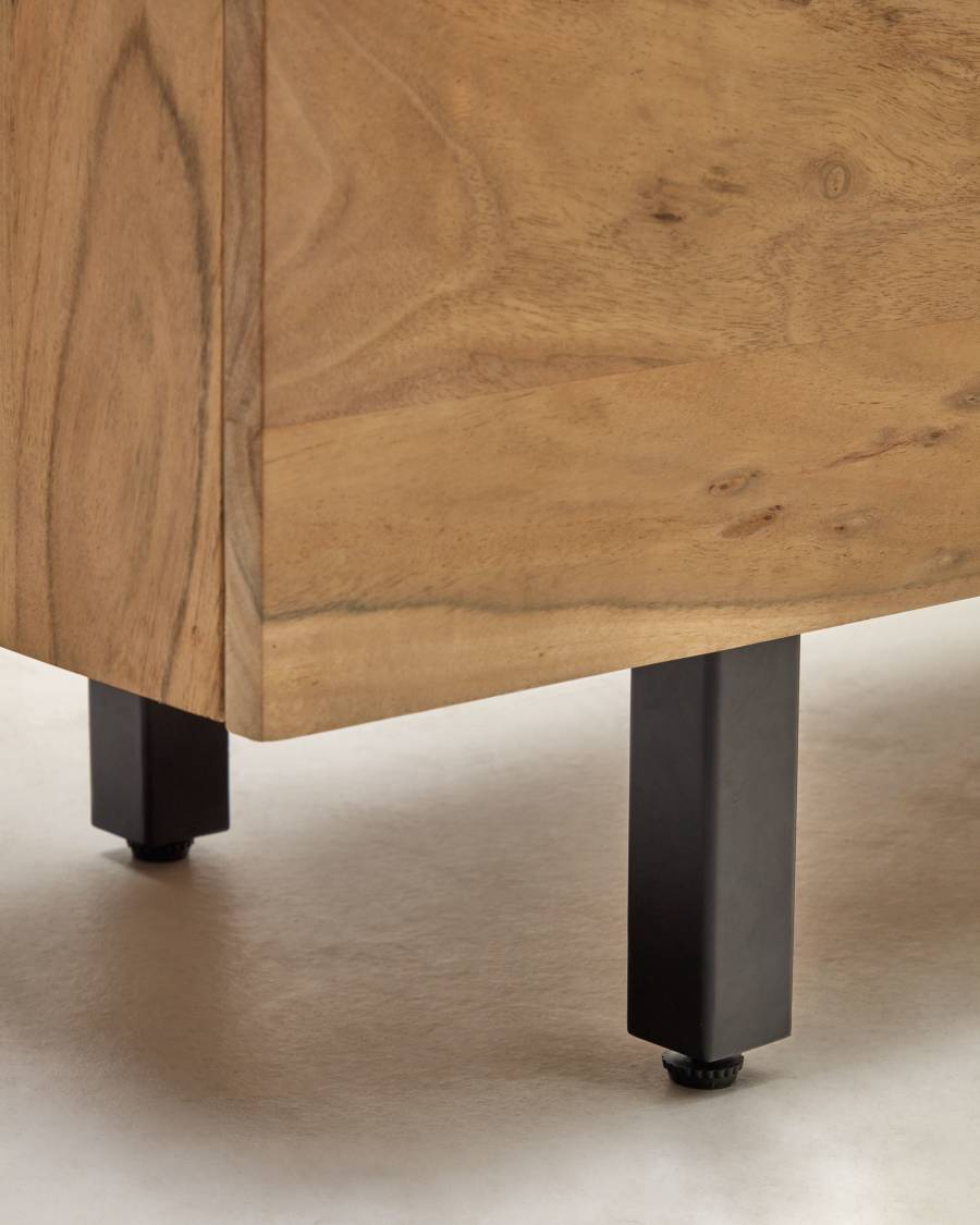 Uxue solid acacia wood 4 door sideboard in a natural finish, 200 x 88 cm