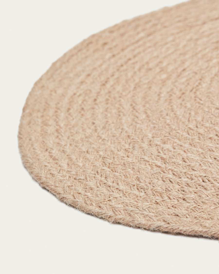 Lot de 2 sets de table ronds Venancia 100 % jute