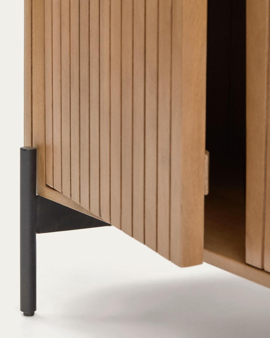 Licia sideboard with 2 doors made from solid mango wood and painted black metal 120 x 80cm