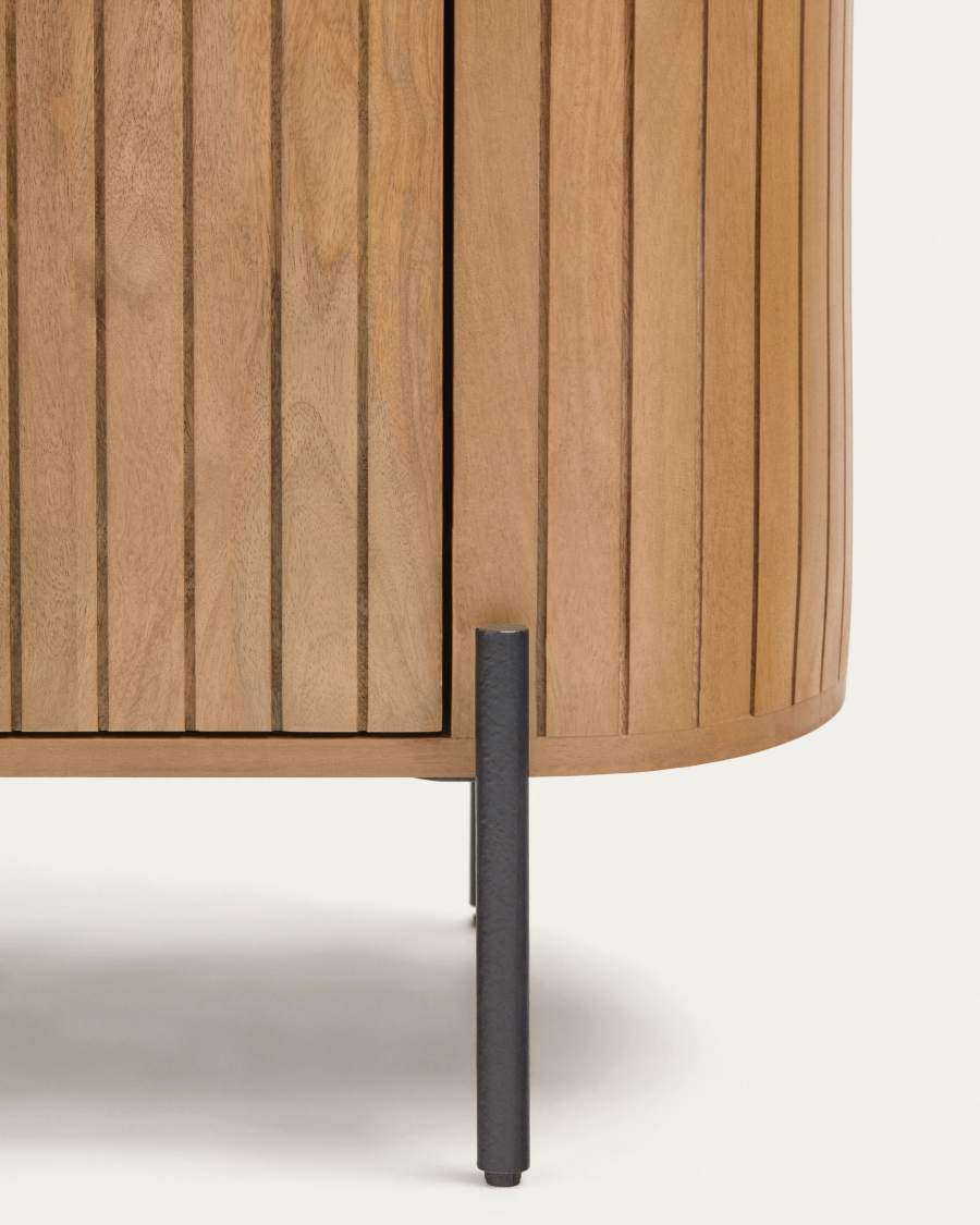 Licia sideboard with 2 doors made from solid mango wood and painted black metal 120 x 80cm